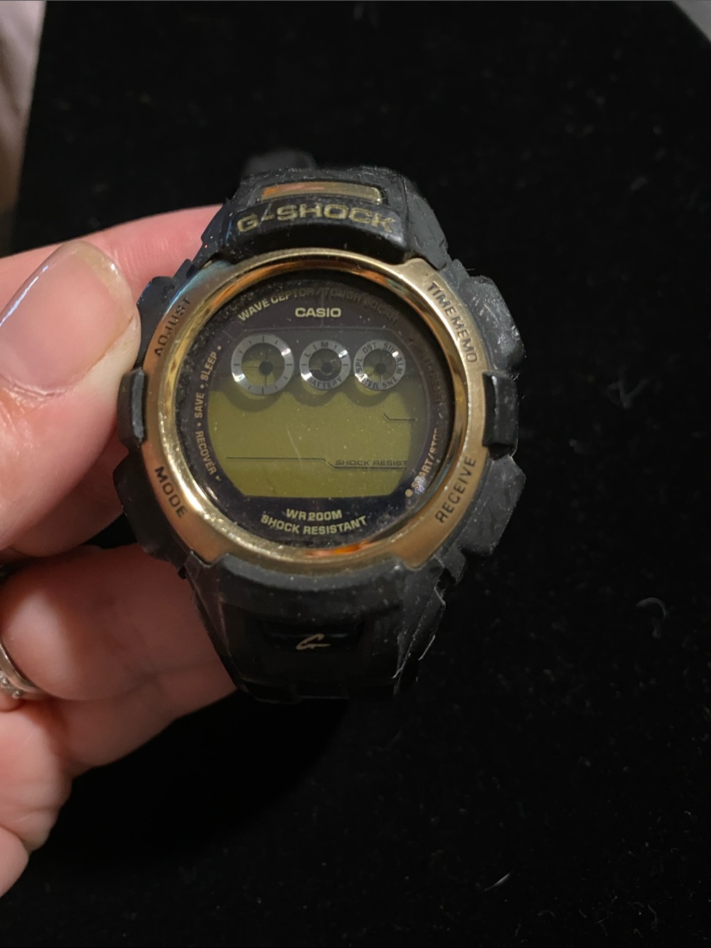 Casio G-Shock Black and Gold Resin Digital Watch